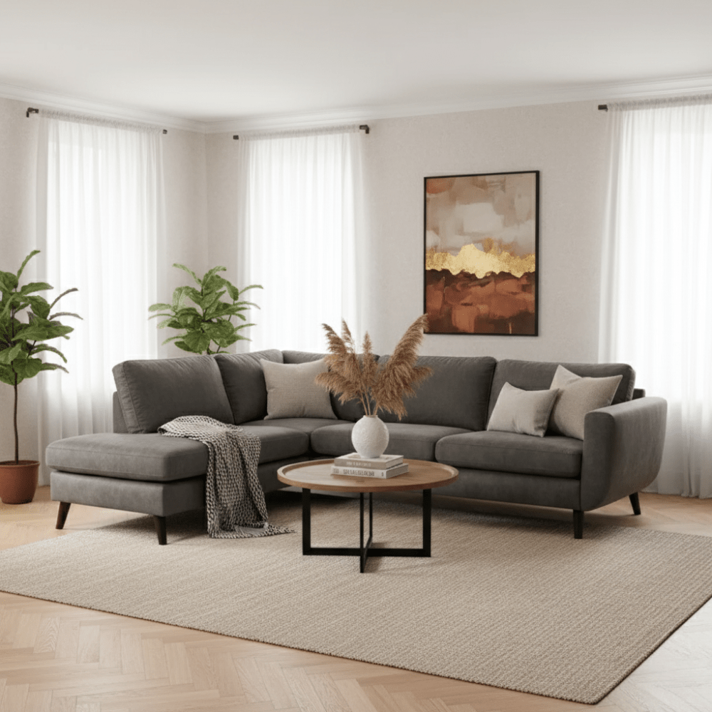 3-Sitzer Ecksofa Callum Stoff taupe links