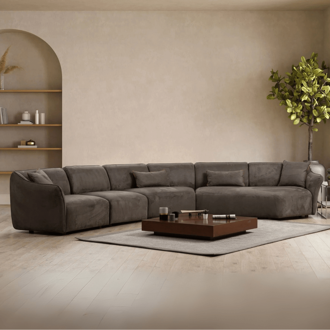 XL Ecksofa Mentis Braun