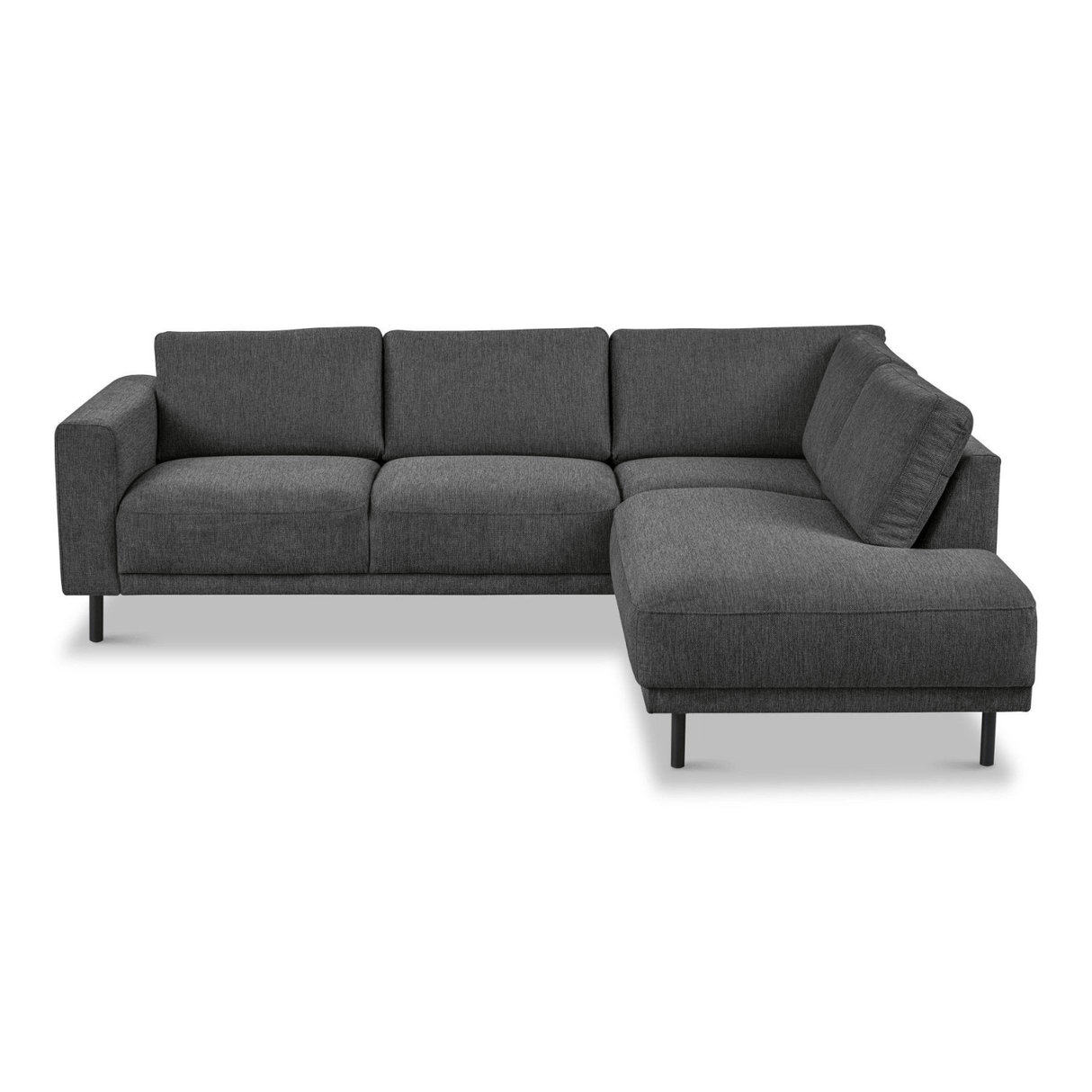 Modernes 3-Sitzer-Ecksofa mit Liege Anthrazit Stoff Aniko rechts 240x197x78 cm