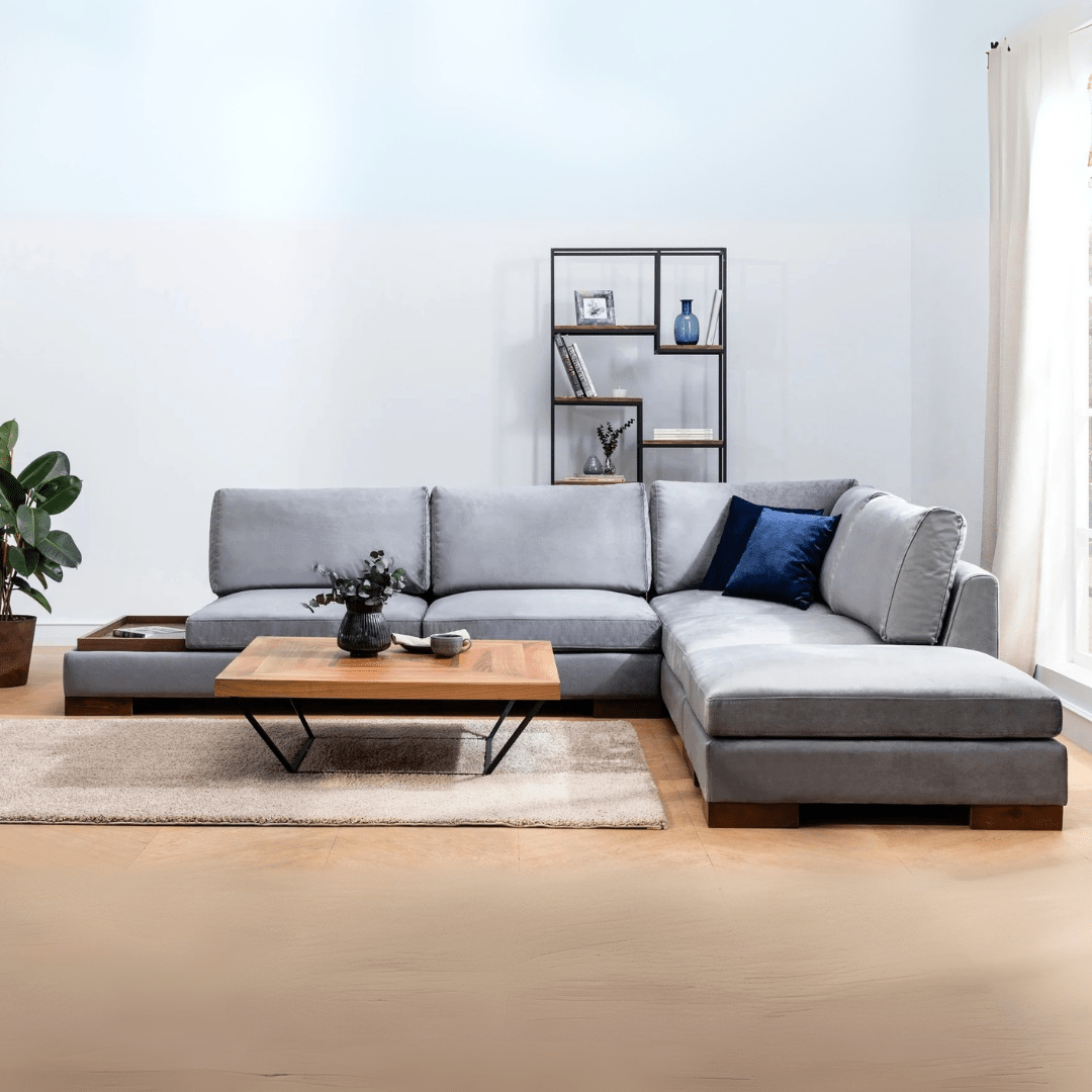 Rechtes Ecksofa Tulip Dark Grey