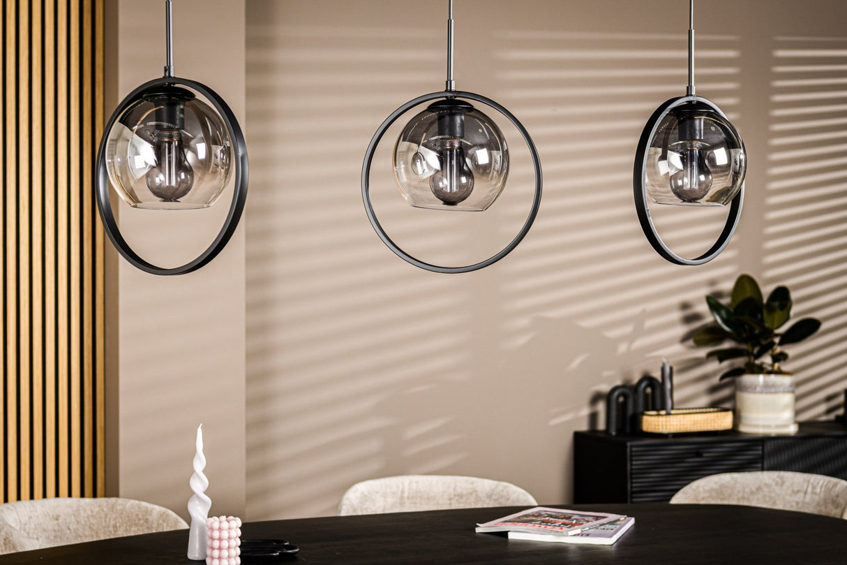 Hängelampe Elif 3-flammig - Metall Rauchglas