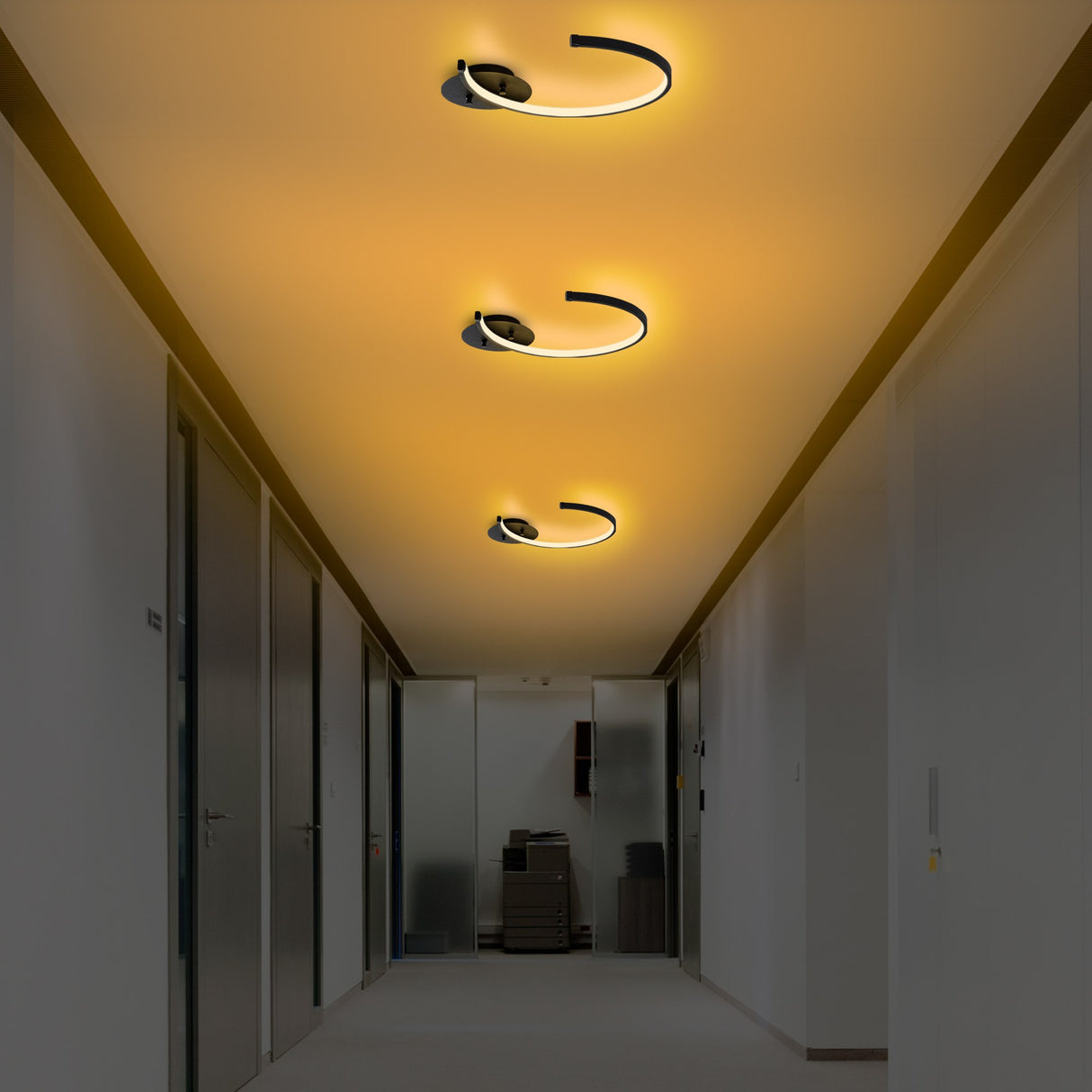 Deckenlampe Schwarz Metall Lunaris