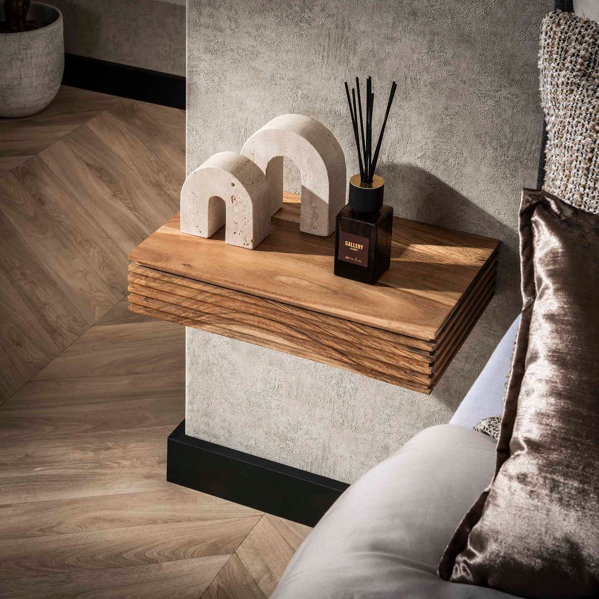 Nachttische Arlo Set von 2 – Massives Akazienholz mit Schublade