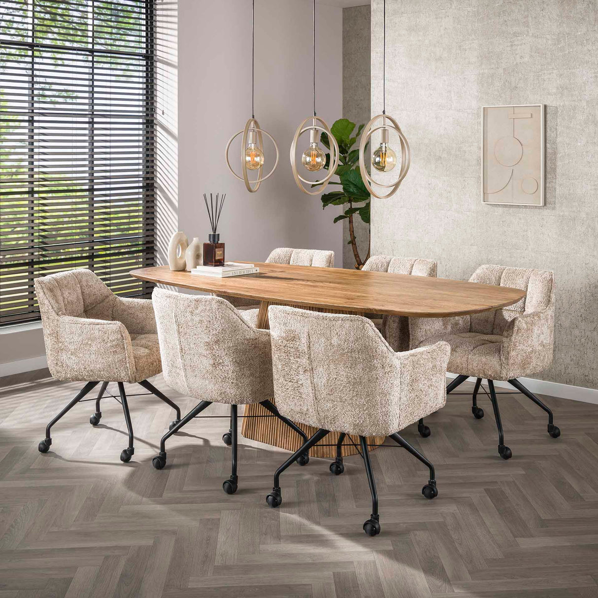 Esstisch Sable 215 cm - Mangoholz Sand