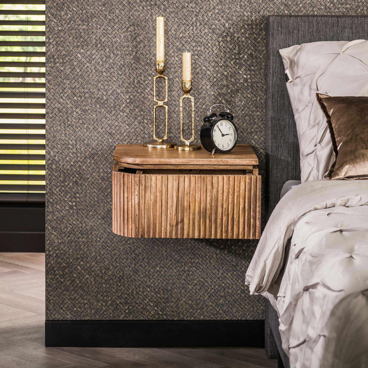 Schwebender Nachttisch Maria 2er Set Mangoholz