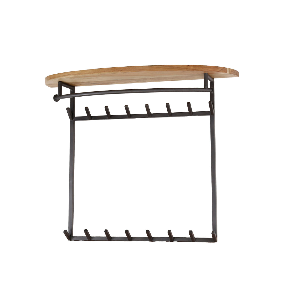 Wandgarderobe 16 Haken Fluss-Akazienholz - Mit Hutablage