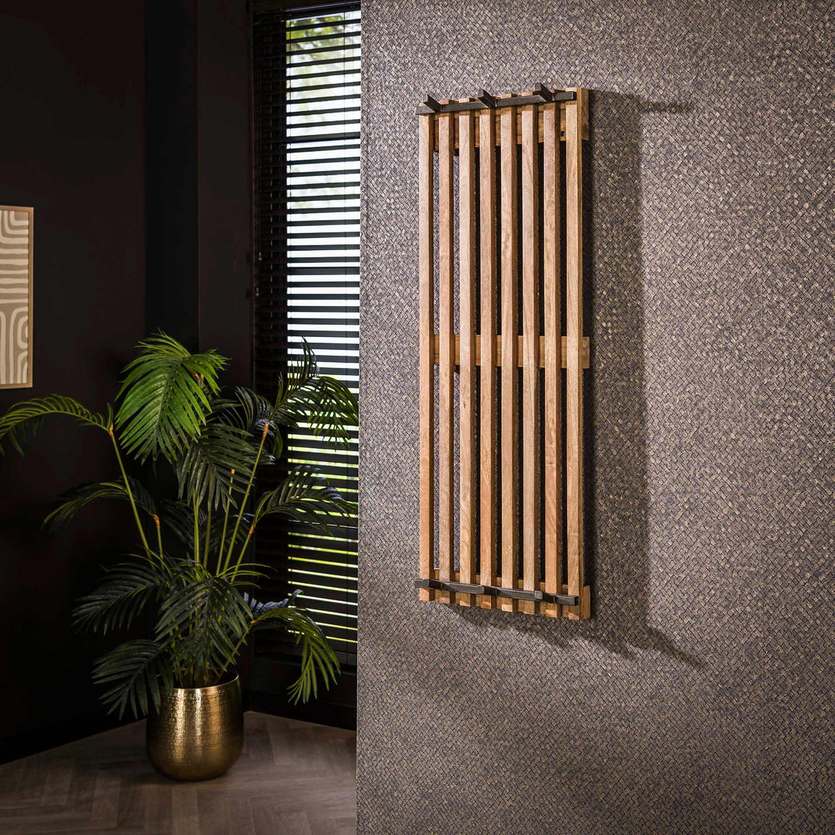 Garderobenständer 6 Haken Mangoholz sandfarben Vera