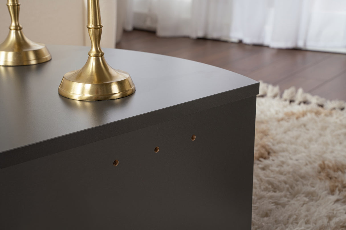 Runde Couchtisch Anthrazit Melamin 85 cm Orin