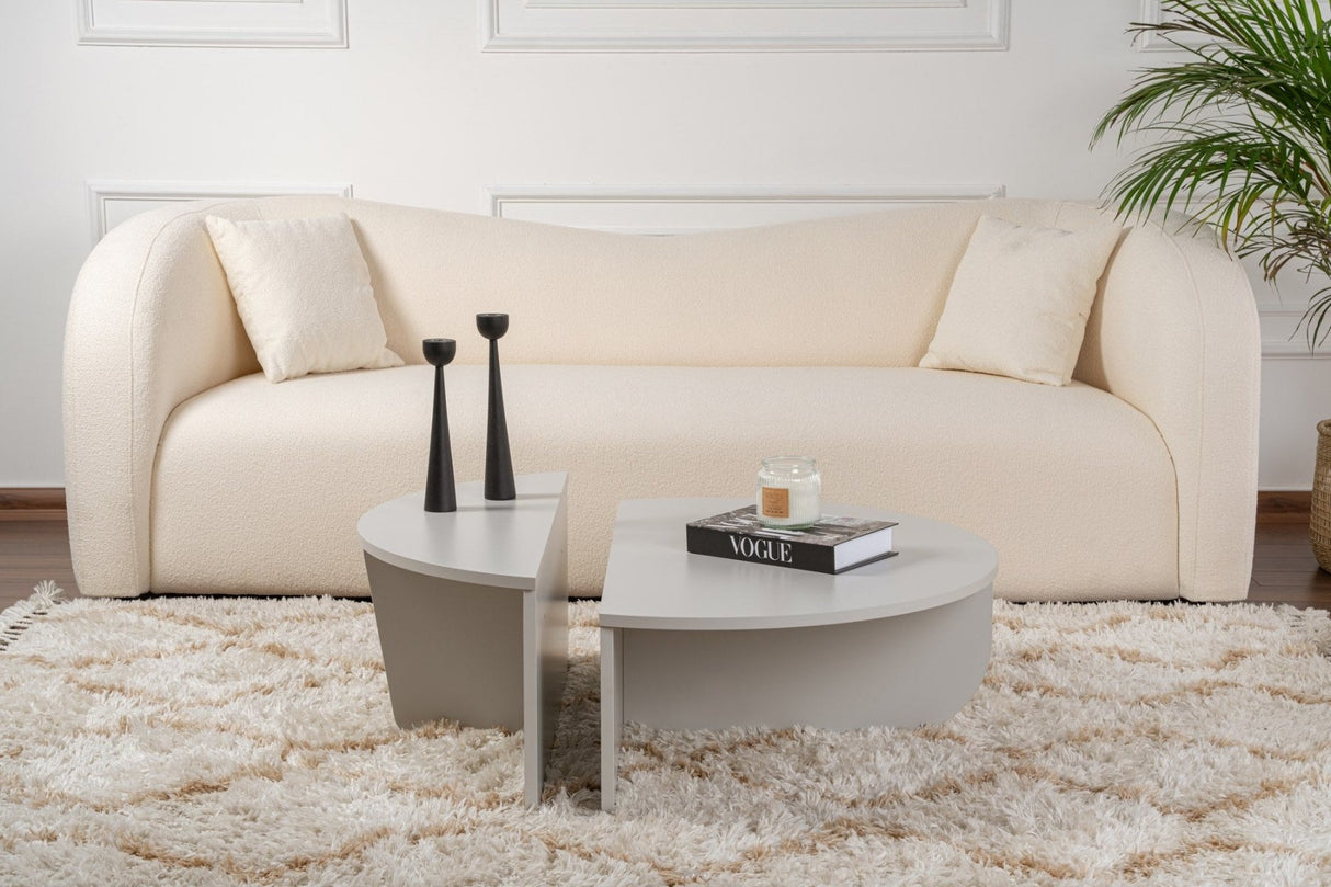 Salontafels - Ronde Salontafel Grijs Getrapt Melamine 90 cm Orin - Dimehouse