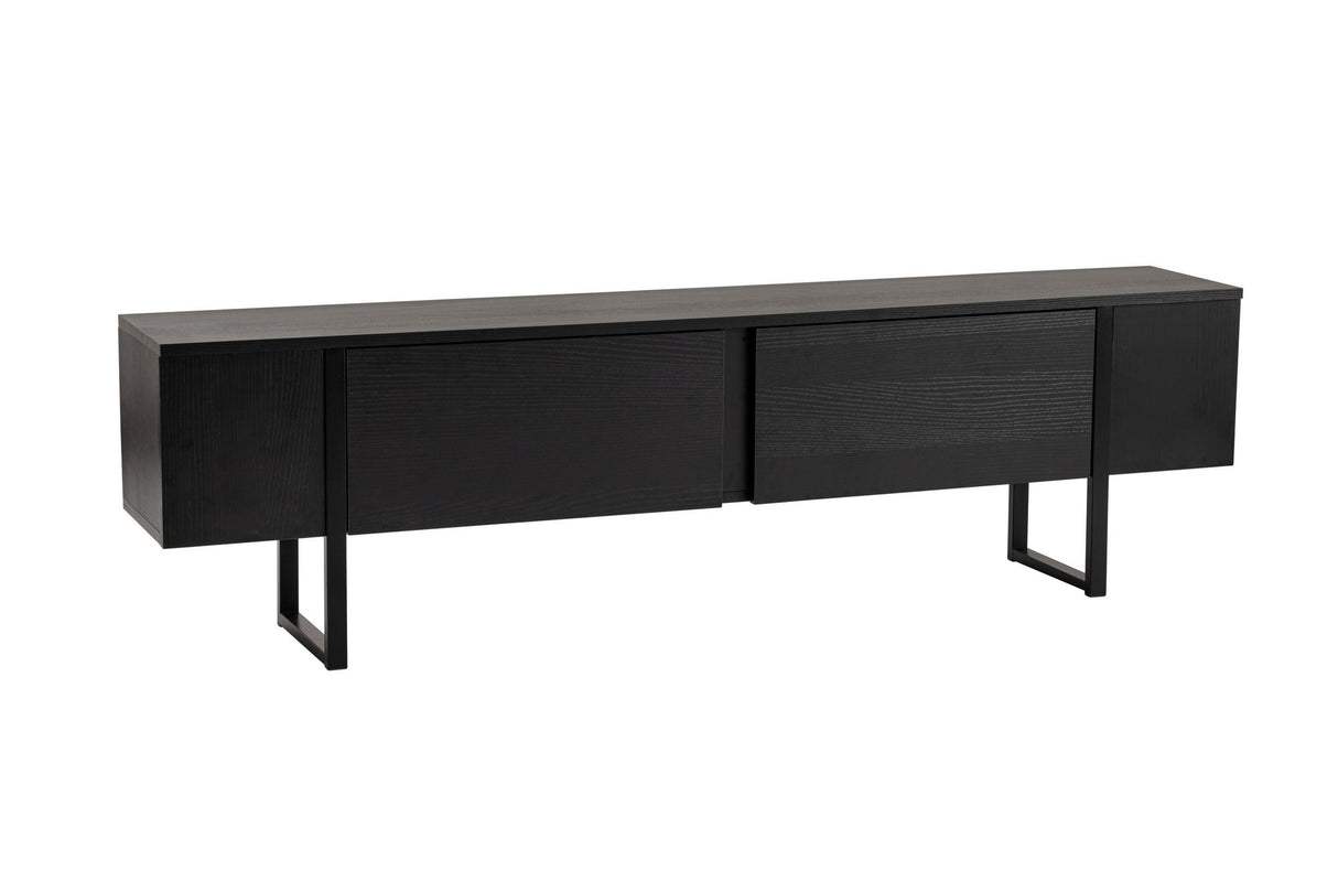 TV Meubels - TV Meubel Zwart Melamine zwart frame 180x50x29,5 cm - Blitz - Dimehouse