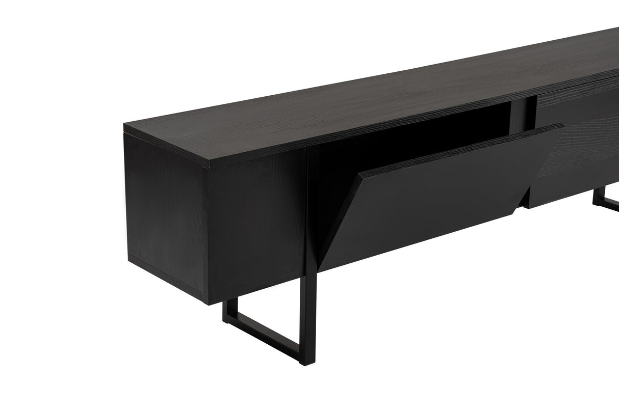 TV Meubels - TV Meubel Zwart Melamine zwart frame 180x50x29,5 cm - Blitz - Dimehouse