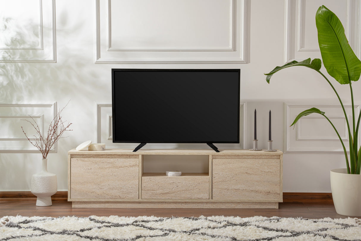 TV Möbel Beige Melamin Flare 42x160x29,5 cm