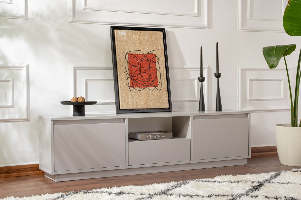 TV Möbel Grau Melamin Flare 42x160x29,5 cm