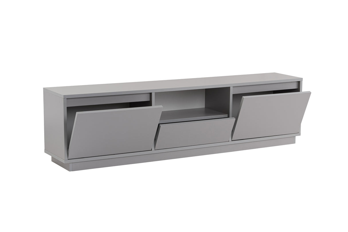 TV Meubels - TV Meubel Grijs Melamine - drie kastjes - 160x42x29,5 cm - Flare - Dimehouse