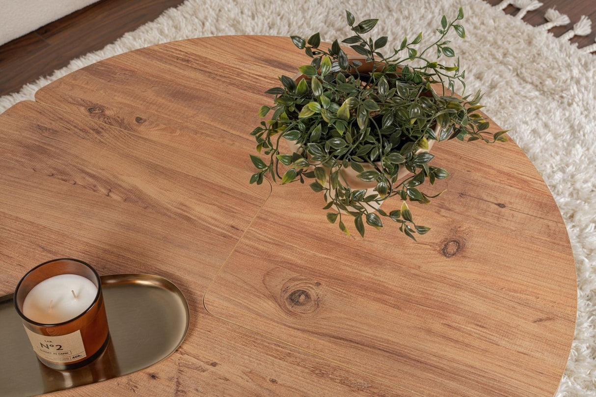 Runder Couchtisch Moari Atlantische Kiefer Melamin 90 cm