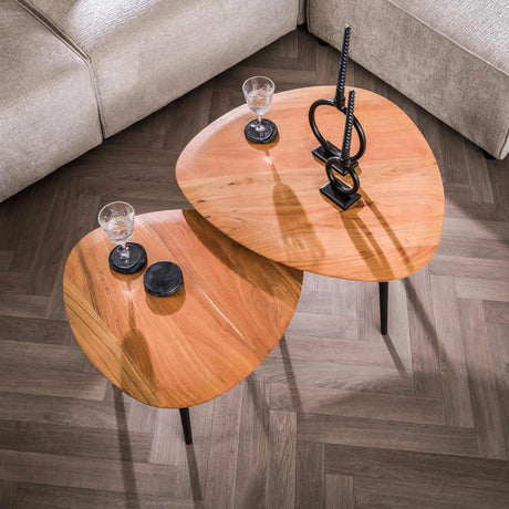 Organic Couchtisch Elvie 2er Set Dreieckig Akazienholz