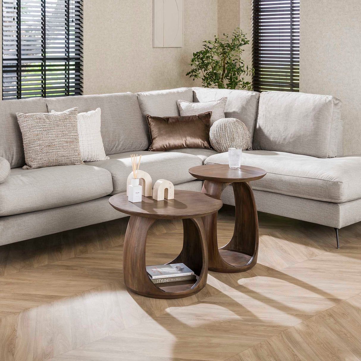 Beistelltisch Juno Akazie Braun 45x45x56 cm