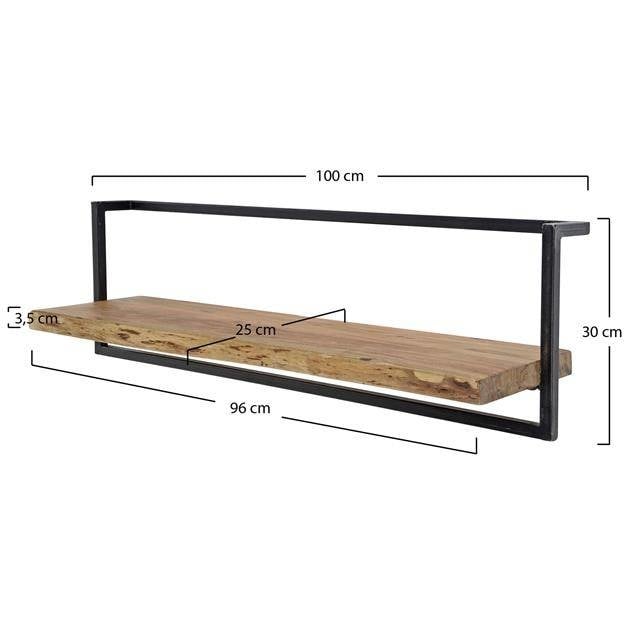 Wandregal Aberdeen DH Interior Akazie LxBxH 105x36x13 Akazienholz Weiß Fotogrößenangabe