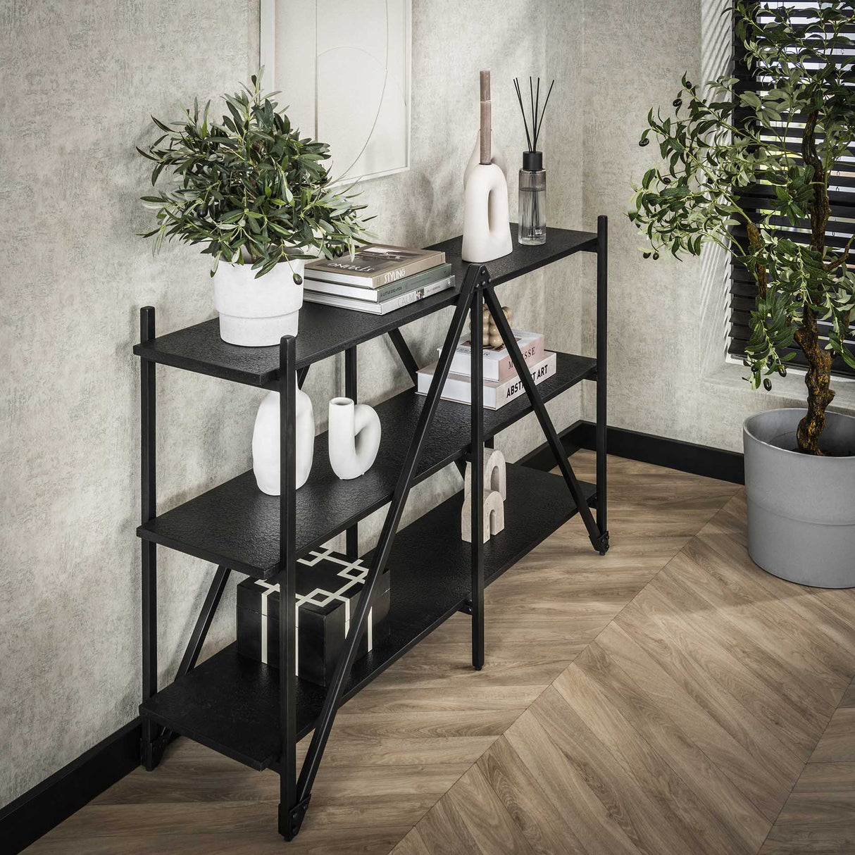 Wandregal Loek 3-lagig Metall Grau