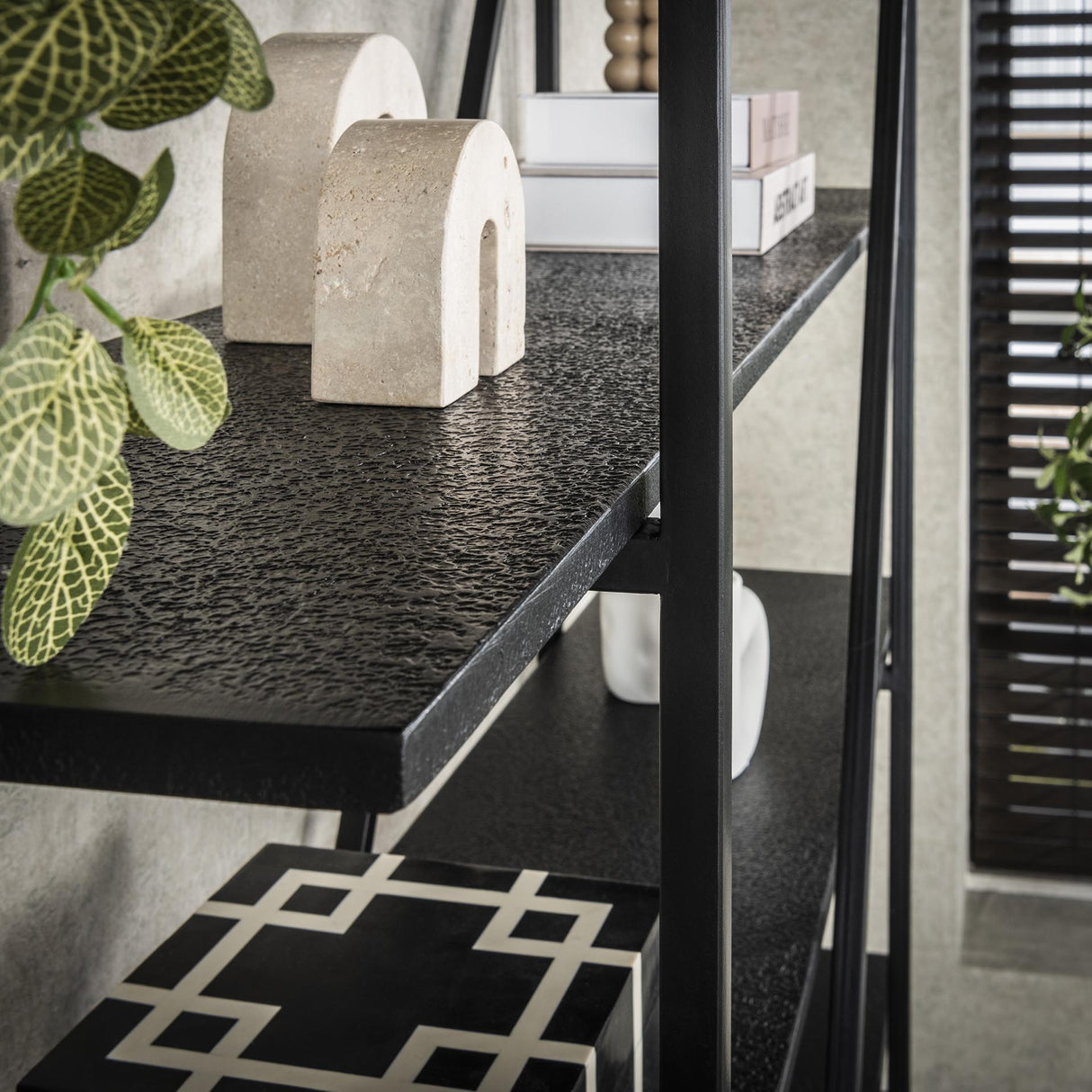 Wandregal Loek 5-lagig Metall Grau 140 cm