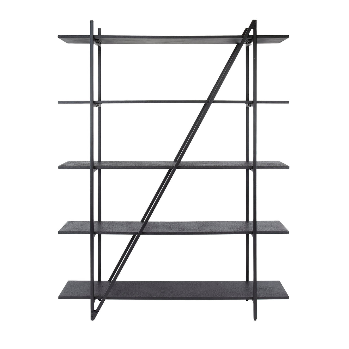 Wandregal Loek 5-lagig Metall Grau 140 cm