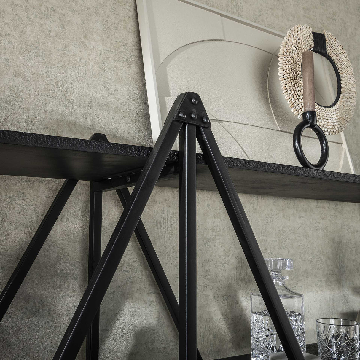 Wandregal Loek 5-lagig Metall Grau 220 cm