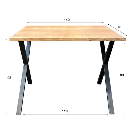 Industrielle Bartisch Kevin 140 cm Kreuzfuß