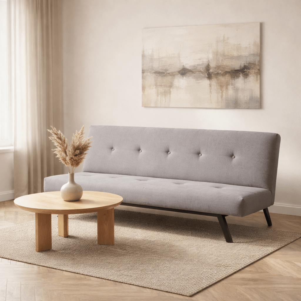 3-Sitzer Schlafsofa Zoly Grau Stoff - 180 cm - Ohne Armlehnen - Gepolstert