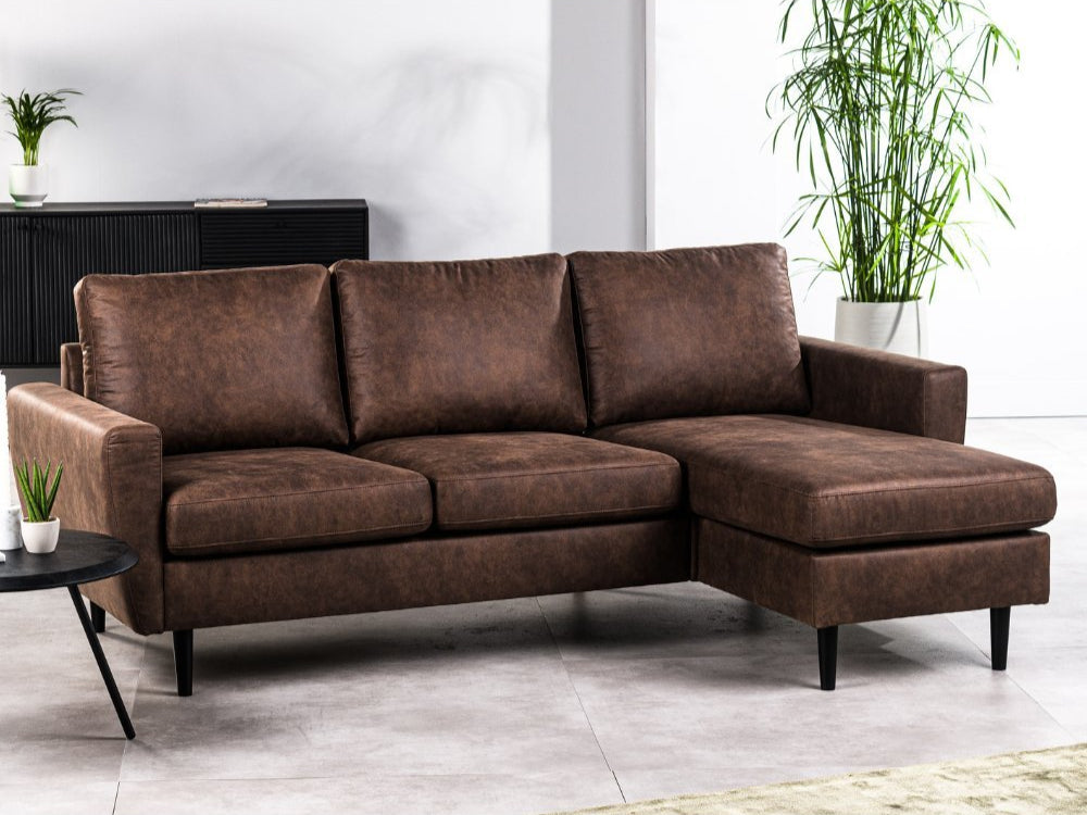 Bank Lara DH Interior Bruin Stof Sfeerfoto zijaanzicht