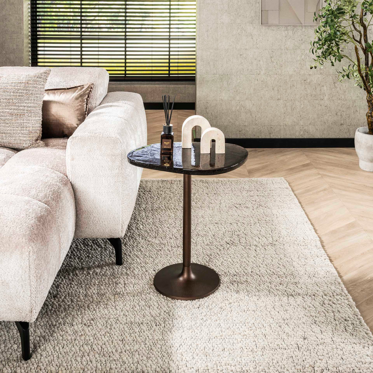 Beistelltisch Copper Glow M – Antikes Kupfer, 50x42x55 cm