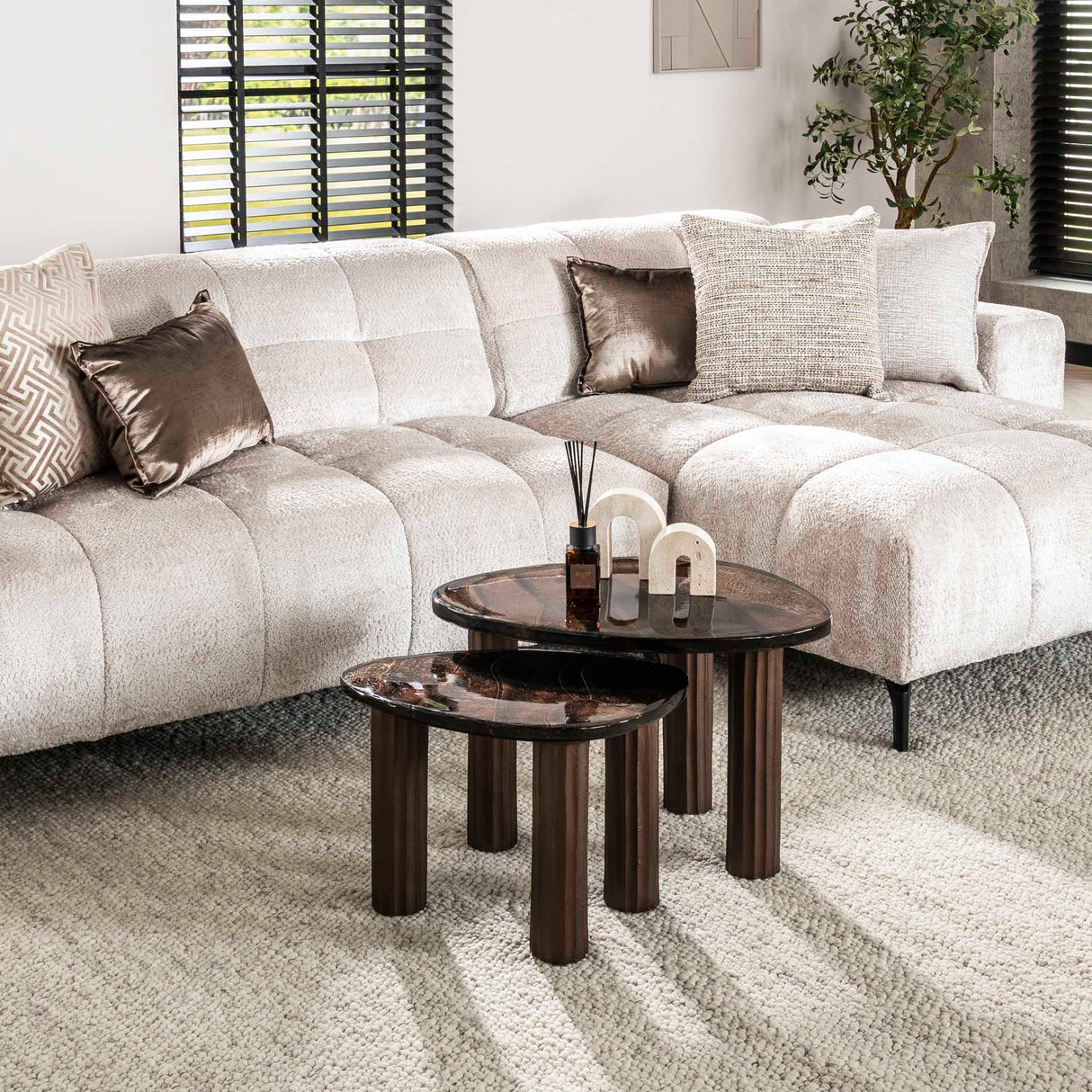 Couchtisch Aura M Antik Kupfer 62x45 cm