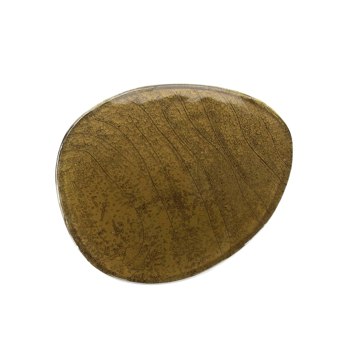 Organischer Couchtisch Aurora L – Antikgold – 70x59 cm