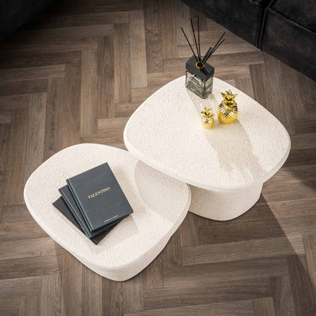 Organischer Marmorverbund Couchtisch Set von 2 Zaya