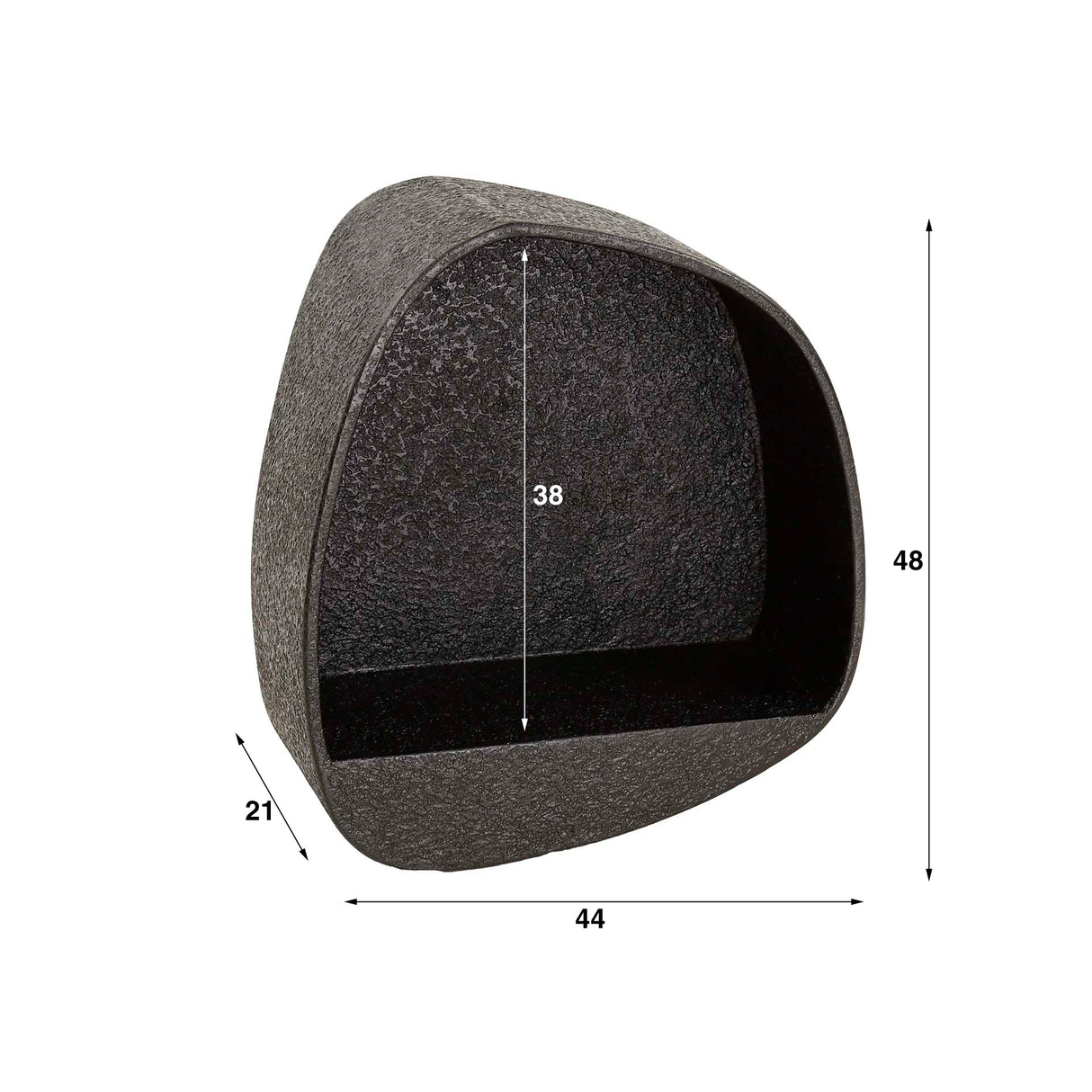 Wandregal Breite Metallic Grau 44x21 cm Aeris