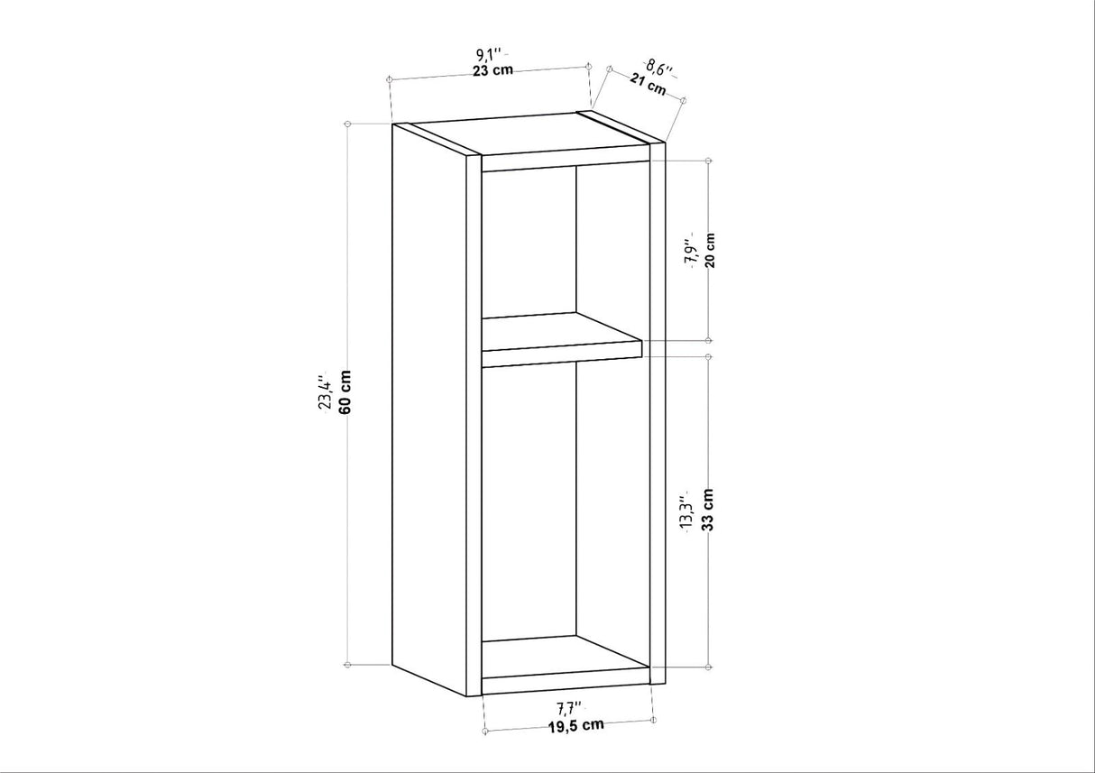 Sault Wandregal Eichenoptik 59,6 cm Melaminbeschichteter Holzverbundstoff