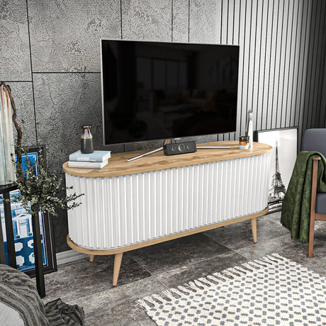 TV-Möbelgeschäfte Eiche weißes Melamin 140x64x43 cm