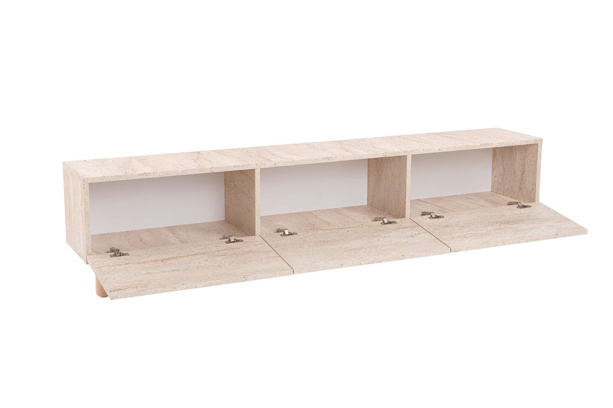 Alvin TV-Schrank Travertin-Optik 180 cm Melaminbeschichtete Möbelplatte