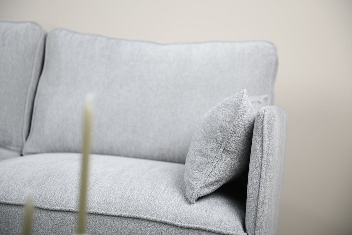 Ecksofa Peppin Stoff hellgrau - links