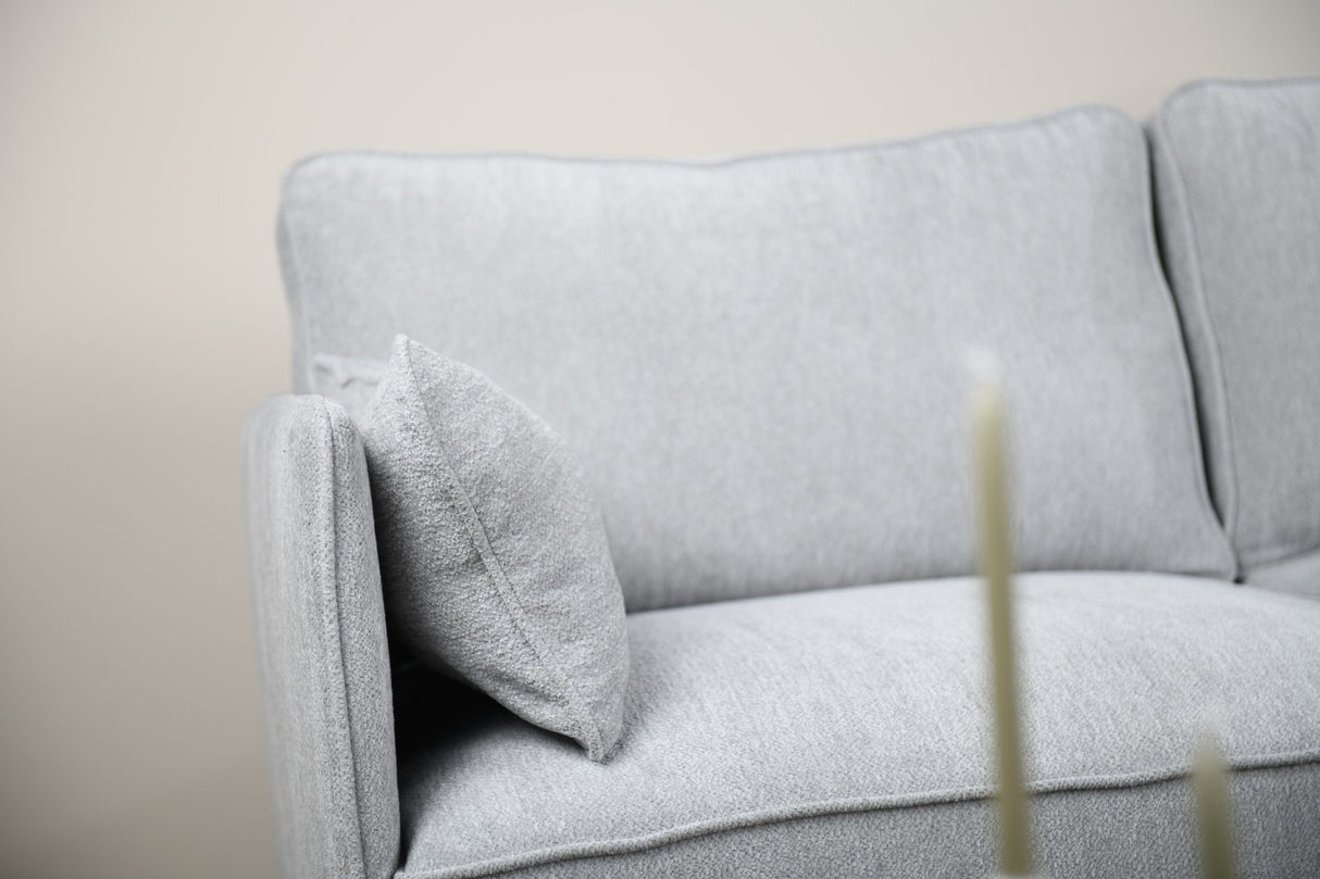 Ecksofa Peppin Stoff hellgrau - rechts