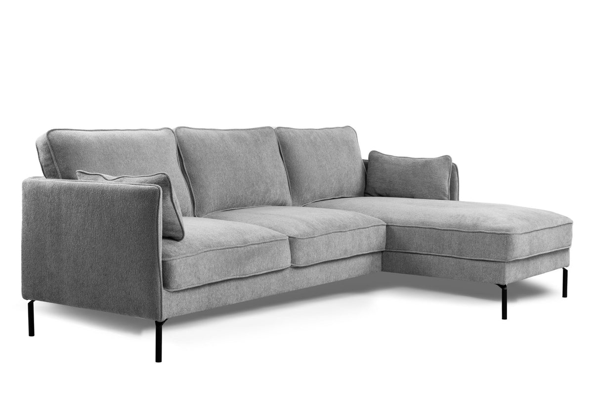 Ecksofa Peppin Stoff hellgrau - rechts