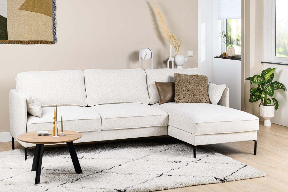Ecksofa Peppin Stoff Creme - rechts