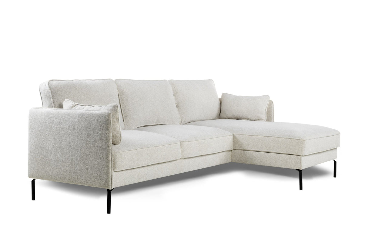 Ecksofa Peppin Stoff Creme - rechts
