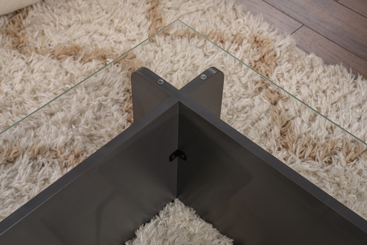 Couchtisch Glas Anthrazit Opal 105x65 cm