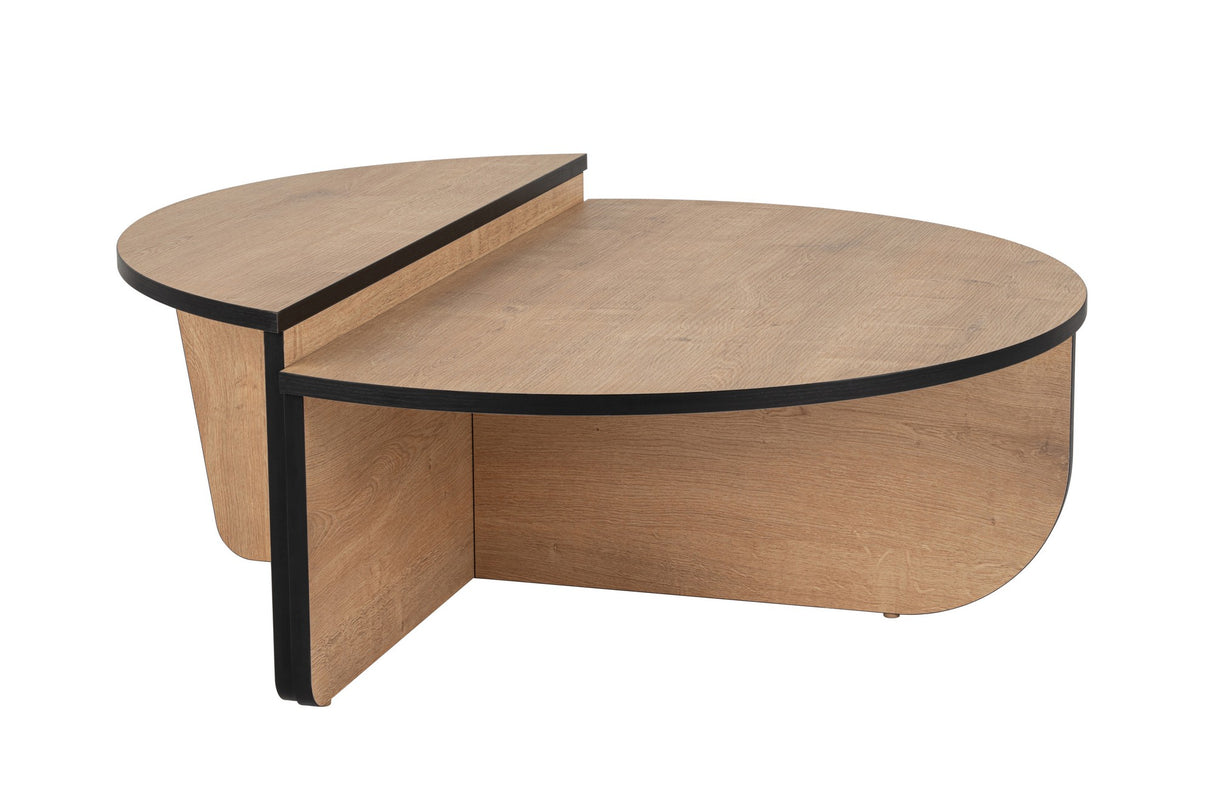 Salontafels - Salontafel Rond 85 cm Naturel Eikenlook Melamine Orin - Dimehouse