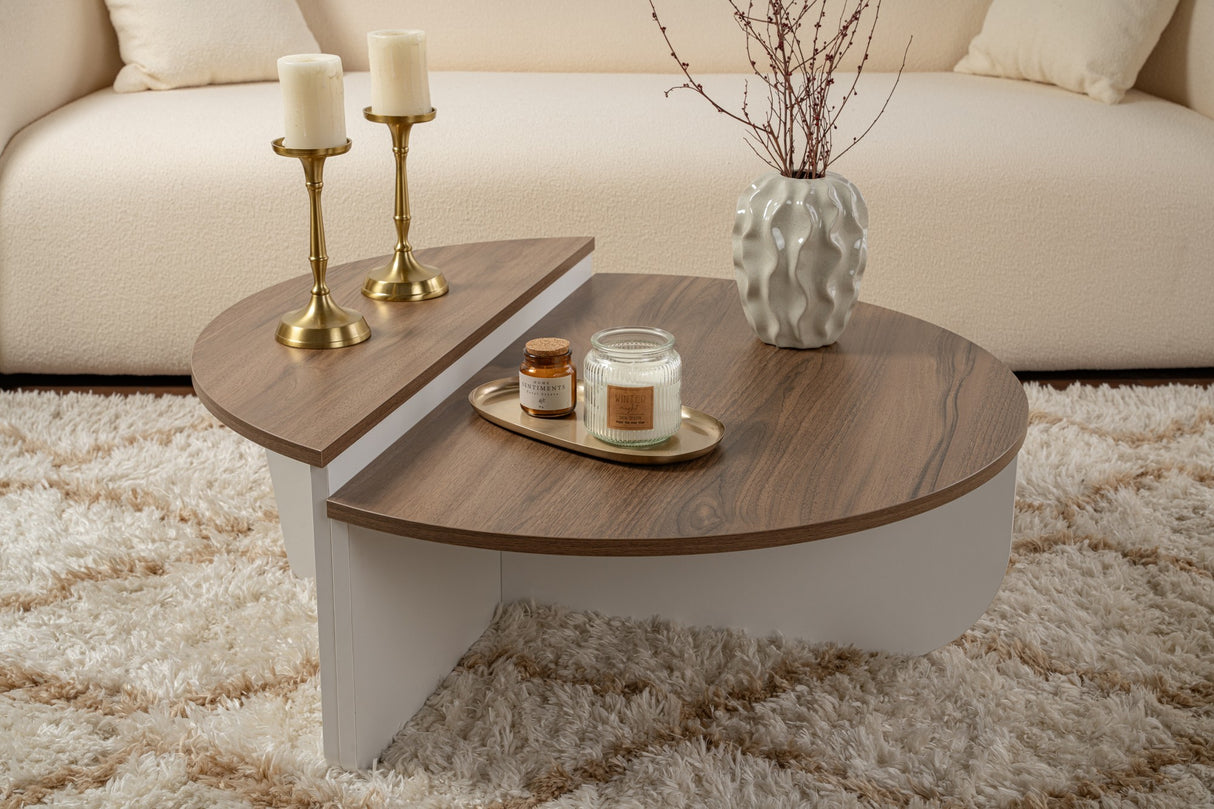 Orion salontafel Walnoot en Wit 90x60 cm Walnut White Melamine