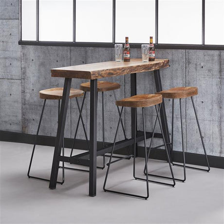 4er Set Barhocker Lenn Akazienholz - Sitzhöhe 71 cm - Ohne Rückenlehne