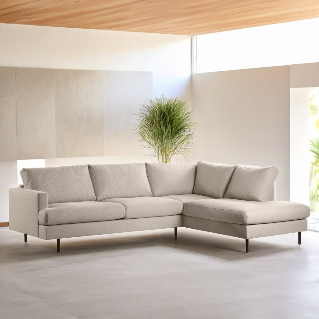 Ecksofa Romi Stoff beige - rechts