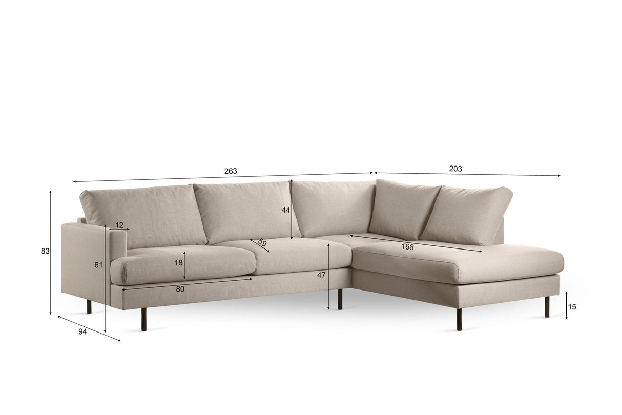 Ecksofa Romi Stoff beige links
