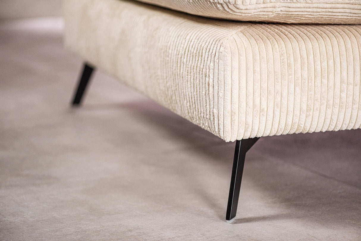 4-Sitzer-Ecksofa Lova Gerippter Stoff in Beige