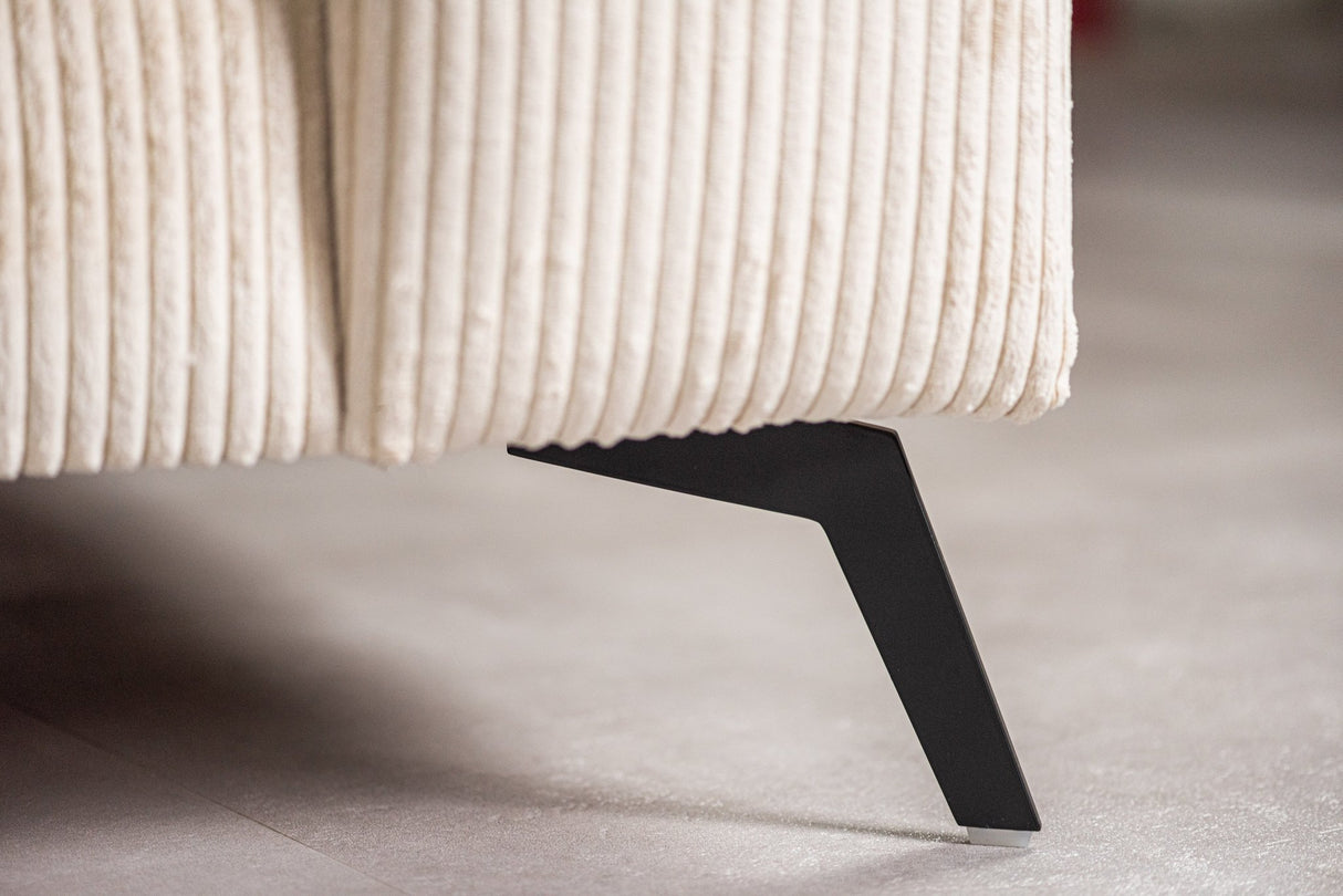 4-Sitzer-Ecksofa Lova Gerippter Stoff in Beige